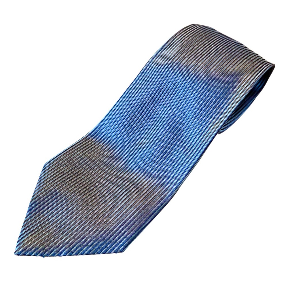 Rooster Classic Blue Striped Silk Tie